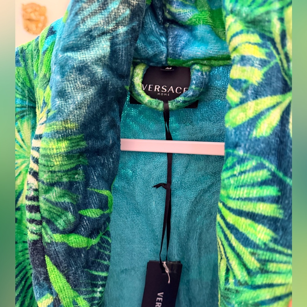 Versace Tropical Green and Blue Robe